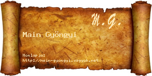 Main Gyöngyi névjegykártya