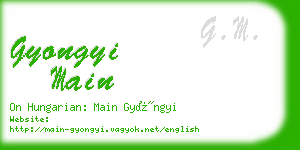 gyongyi main business card